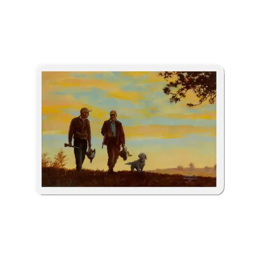 Gone Hunting, Osbourne Calendar Company illustration, 1943 (Magazine Illustration) Refrigerator Magnet - The Sticker Space