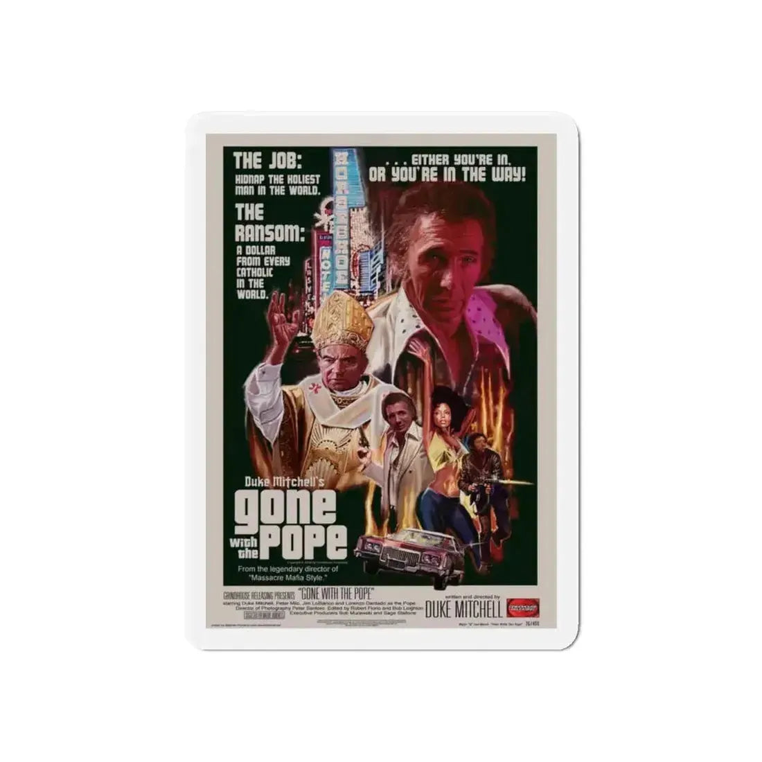GONE WITH THE POPE 1976 Movie Poster - Refrigerator Magnet - The Sticker Space