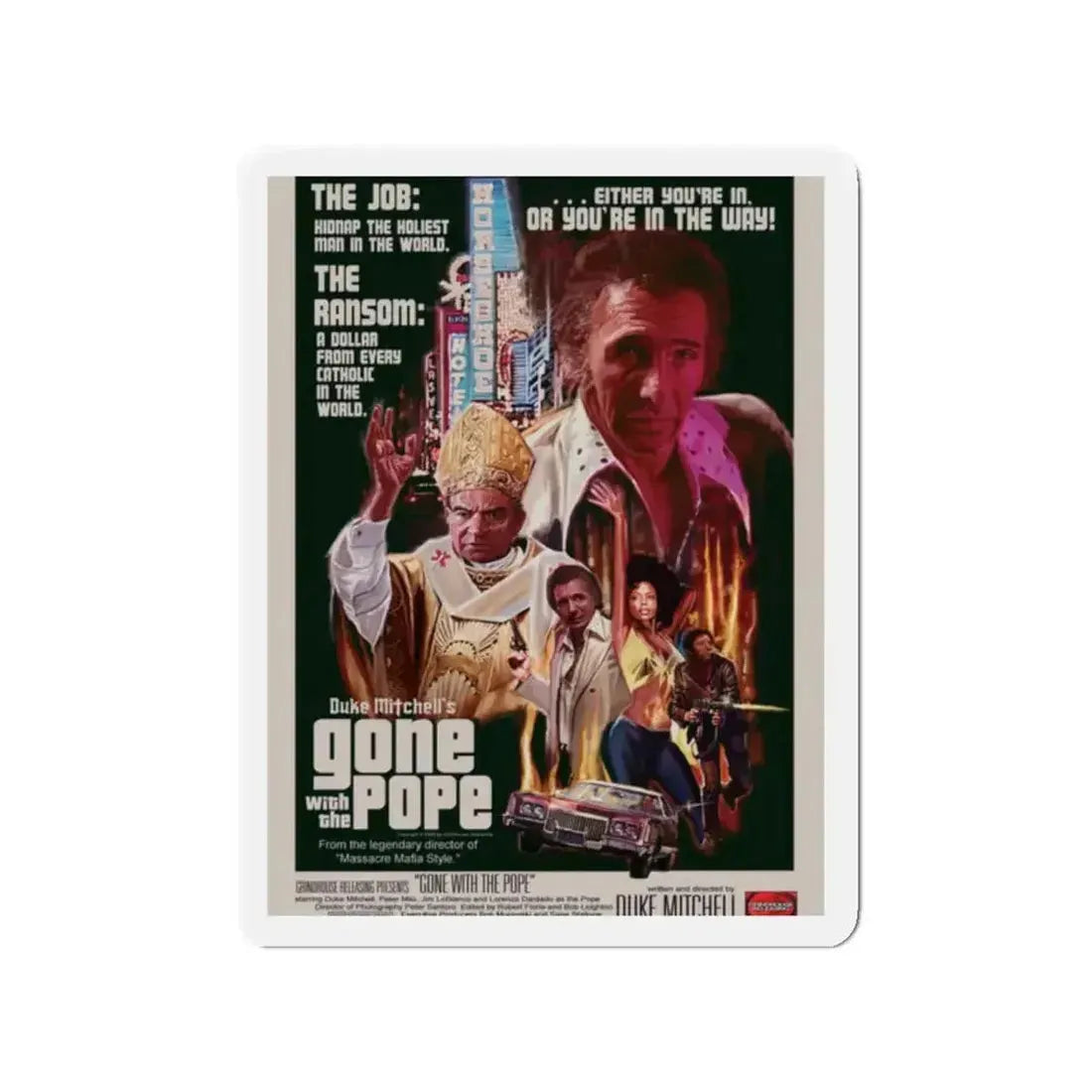 GONE WITH THE POPE 1976 Movie Poster - Refrigerator Magnet - The Sticker Space