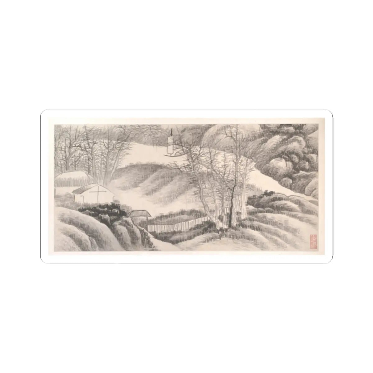 Gong Xian - Landscapes of the Twelve Months - ca. 1685 v1 - STICKER Vinyl Kiss-Cut Decal