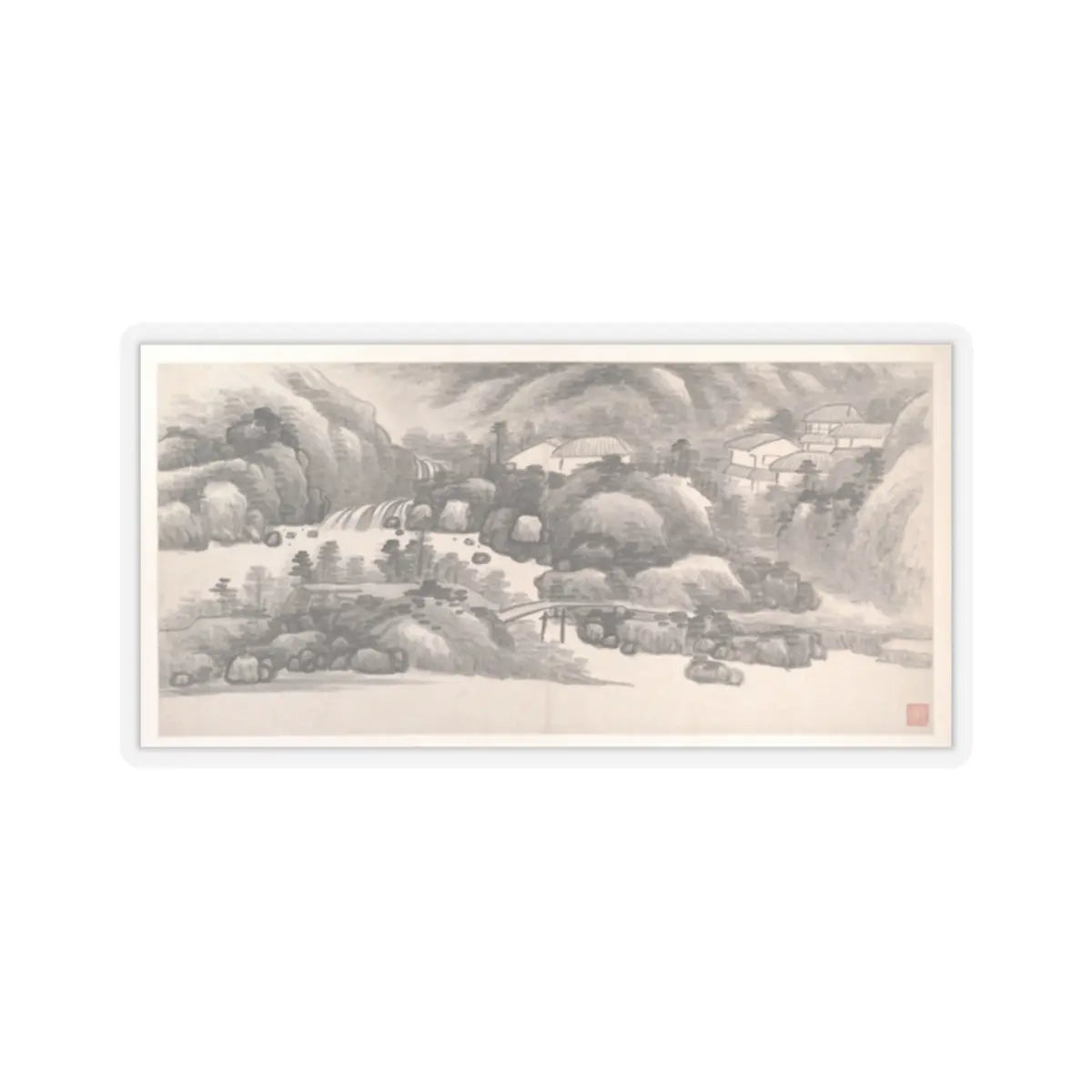 Gong Xian - Landscapes of the Twelve Months - ca. 1685 v13 - STICKER Vinyl Kiss-Cut Decal