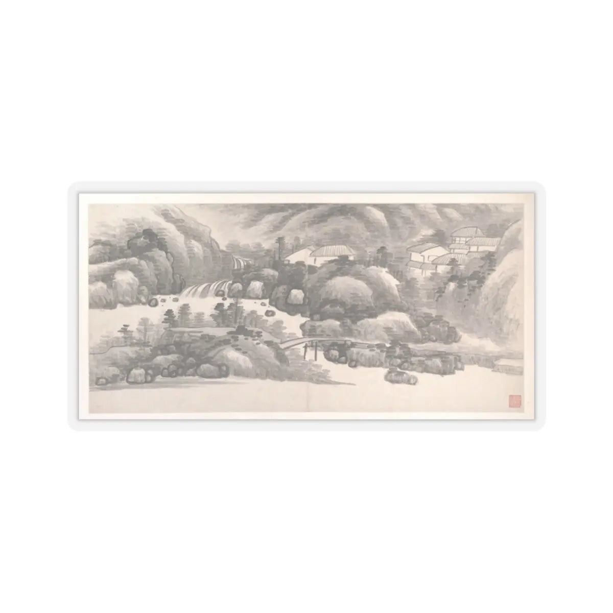 Gong Xian - Landscapes of the Twelve Months - ca. 1685 v13 - STICKER Vinyl Kiss-Cut Decal