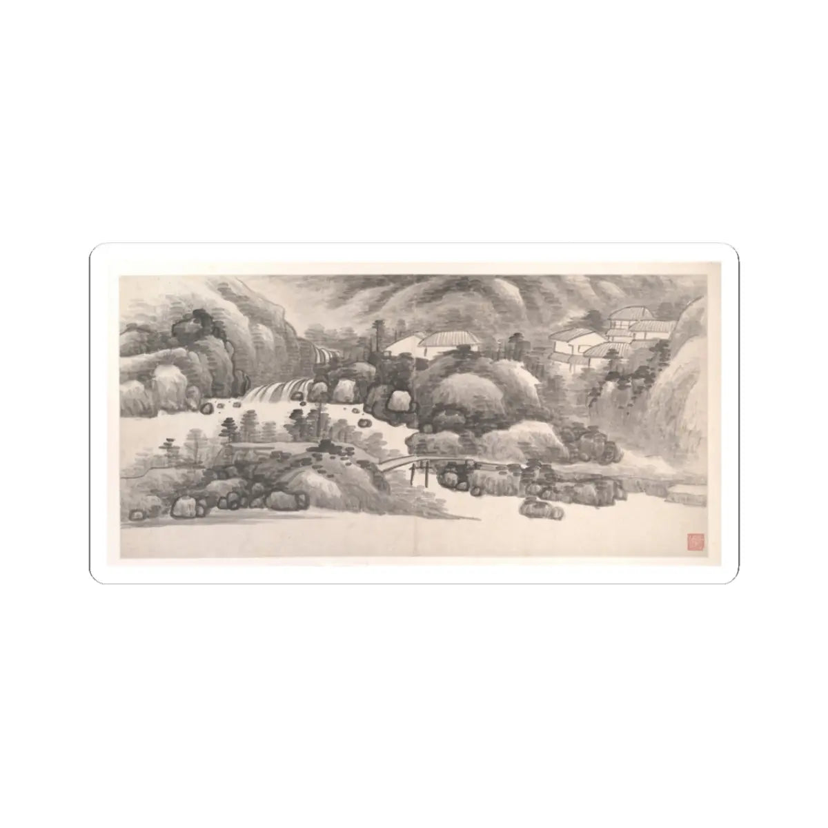 Gong Xian - Landscapes of the Twelve Months - ca. 1685 v13 - STICKER Vinyl Kiss-Cut Decal