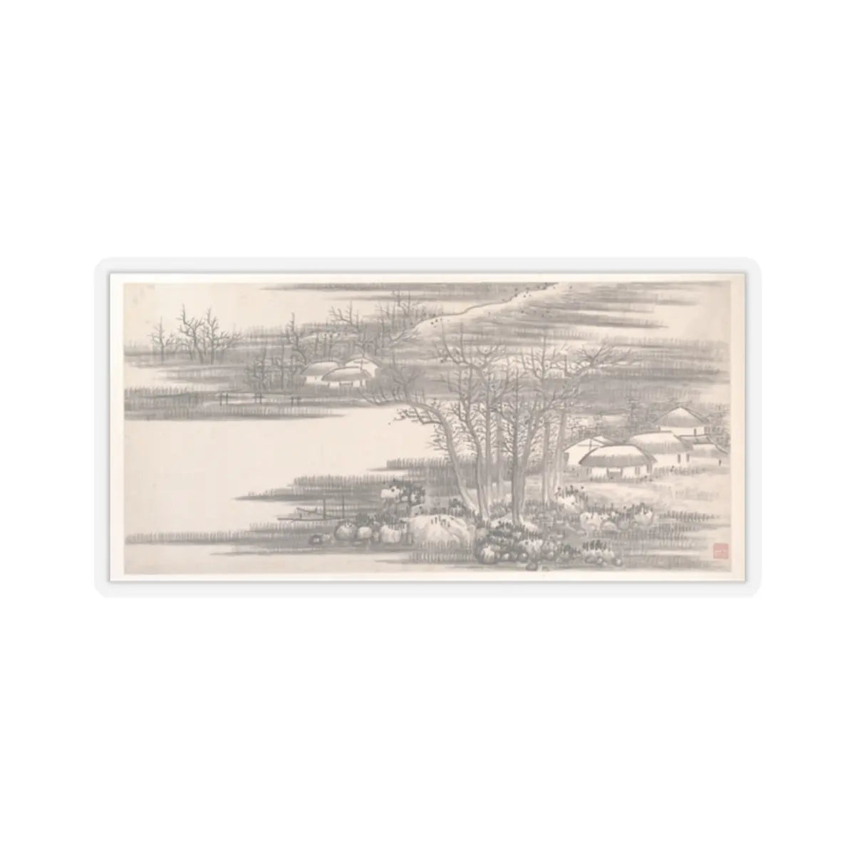 Gong Xian - Landscapes of the Twelve Months - ca. 1685 v15 - STICKER Vinyl Kiss-Cut Decal
