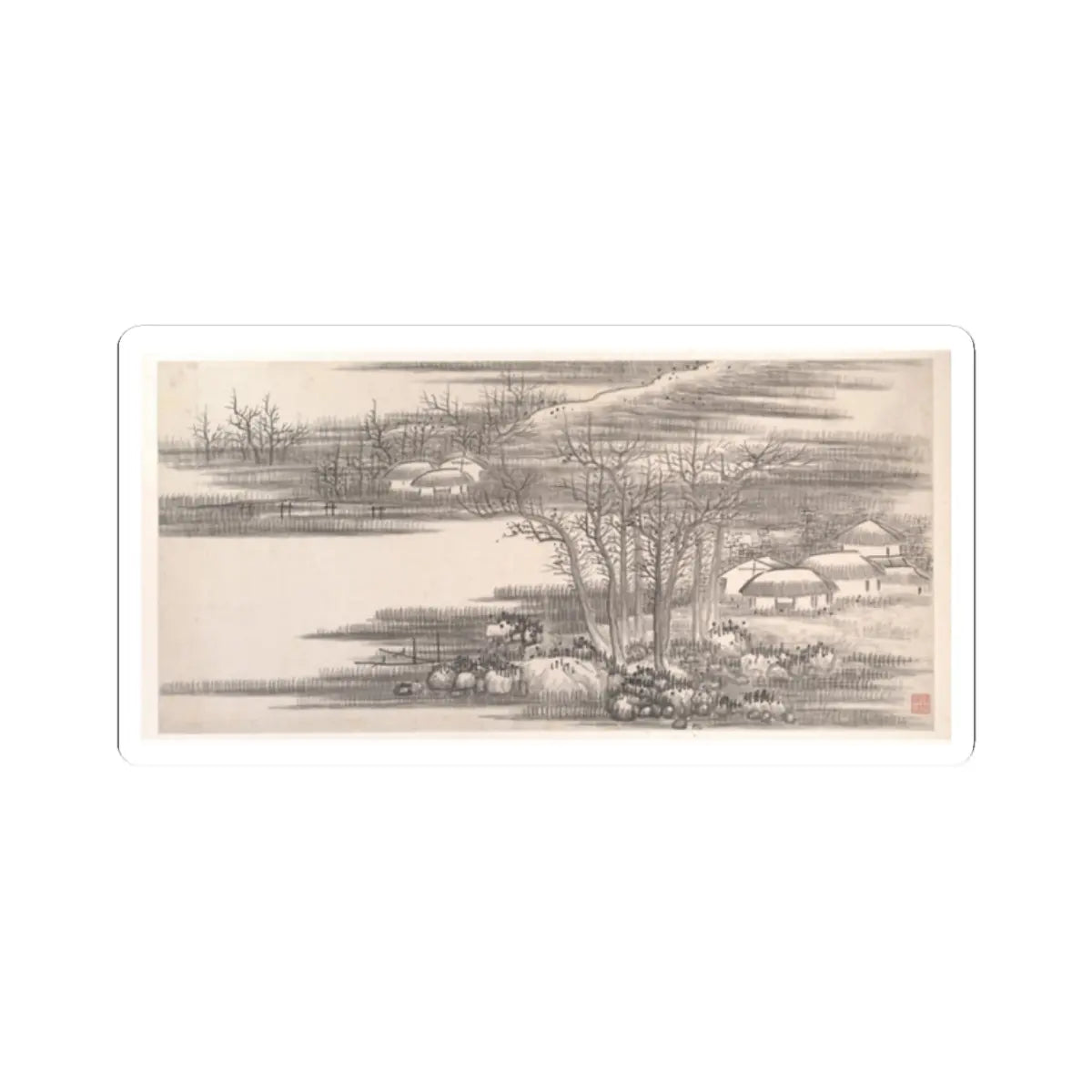 Gong Xian - Landscapes of the Twelve Months - ca. 1685 v15 - STICKER Vinyl Kiss-Cut Decal