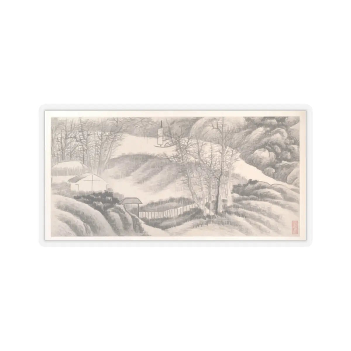 Gong Xian - Landscapes of the Twelve Months - ca. 1685 v5 - STICKER Vinyl Kiss-Cut Decal