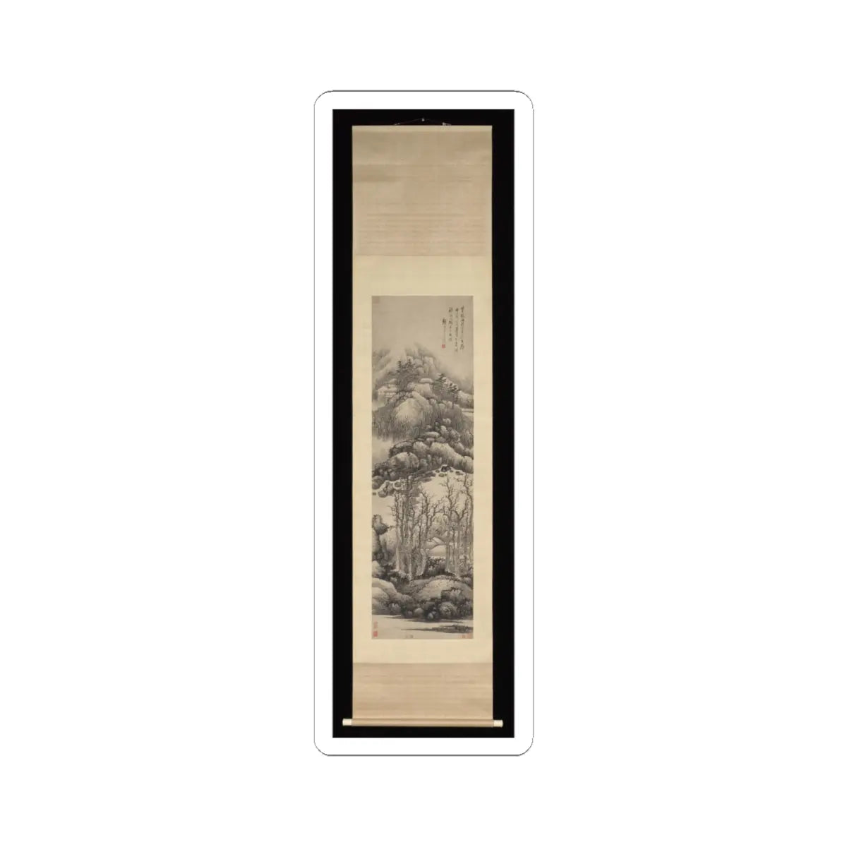 Gong Xian - Wintry mountains - ca. 1679–89 v2 - STICKER Vinyl Kiss-Cut Decal