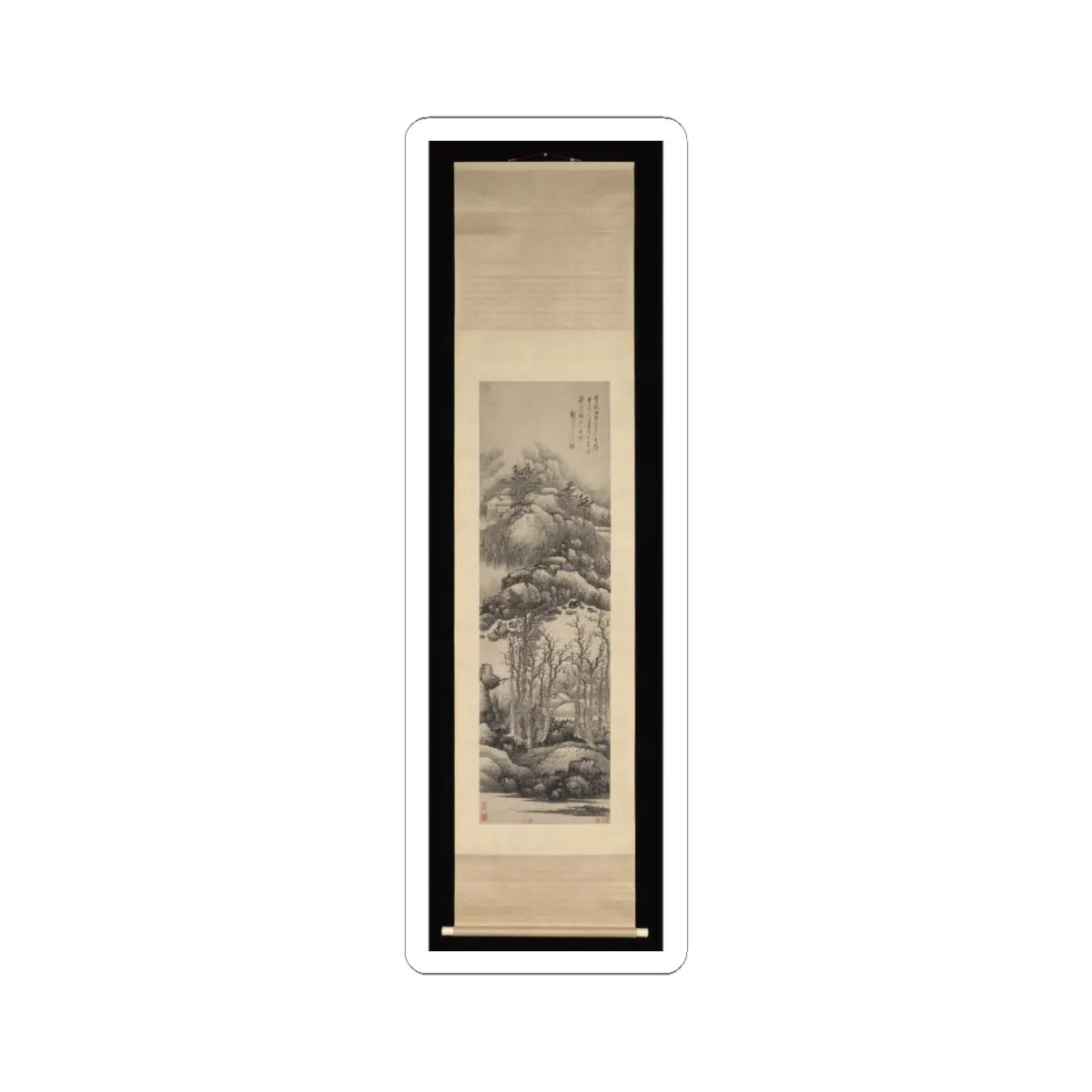 Gong Xian - Wintry mountains - ca. 1679–89 v2 - STICKER Vinyl Kiss-Cut Decal