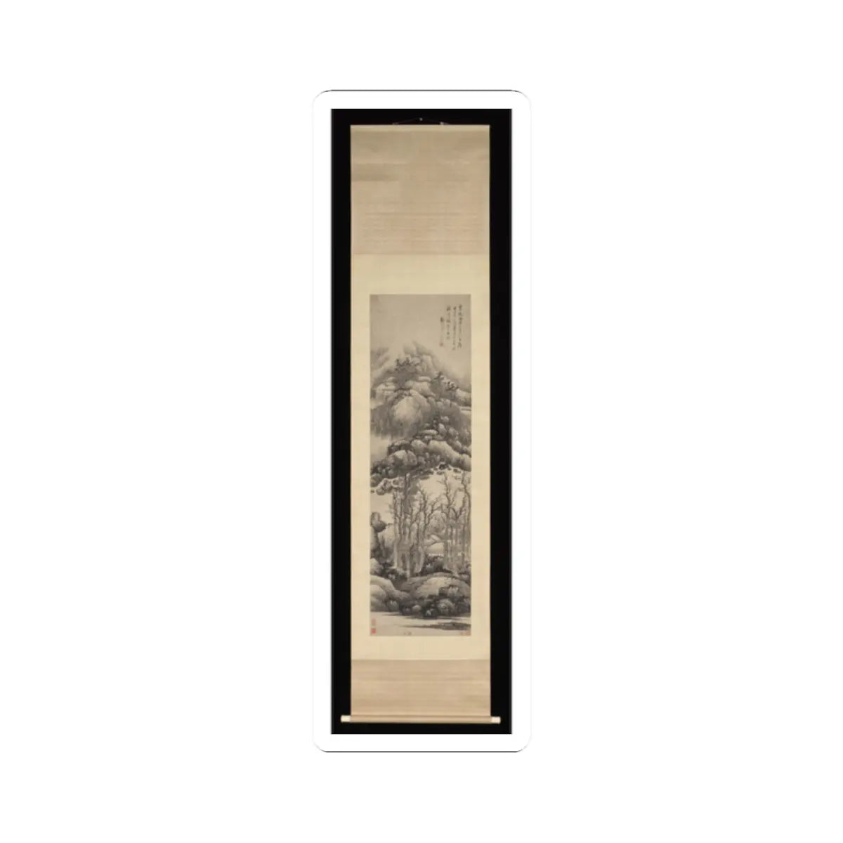 Gong Xian - Wintry mountains - ca. 1679–89 v2 - STICKER Vinyl Kiss-Cut Decal