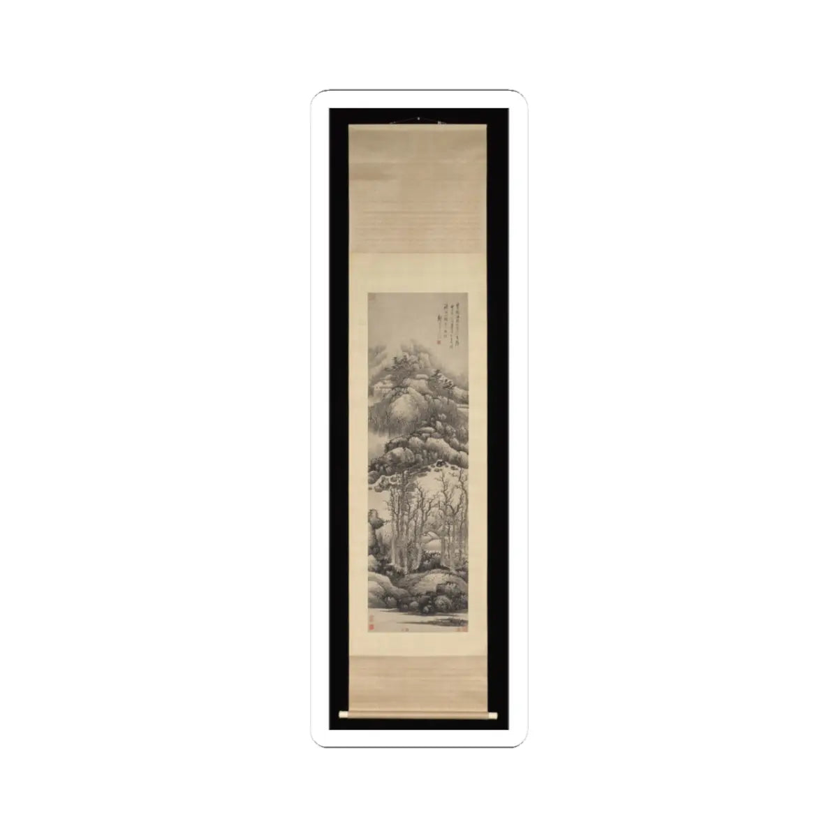 Gong Xian - Wintry mountains - ca. 1679–89 v2 - STICKER Vinyl Kiss-Cut Decal
