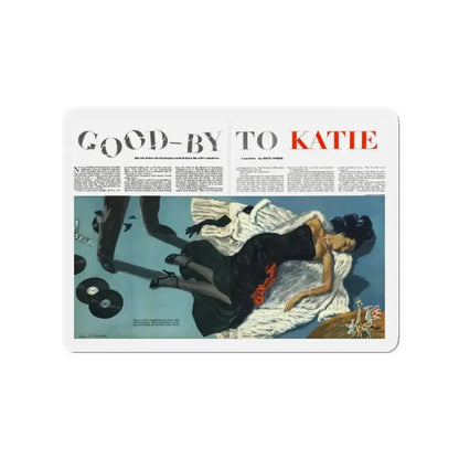 Good-by to Katie, Esquire, August 1951 (Magazine Illustration) Refrigerator Magnet 2 Inch Die-Cut - The Sticker Space