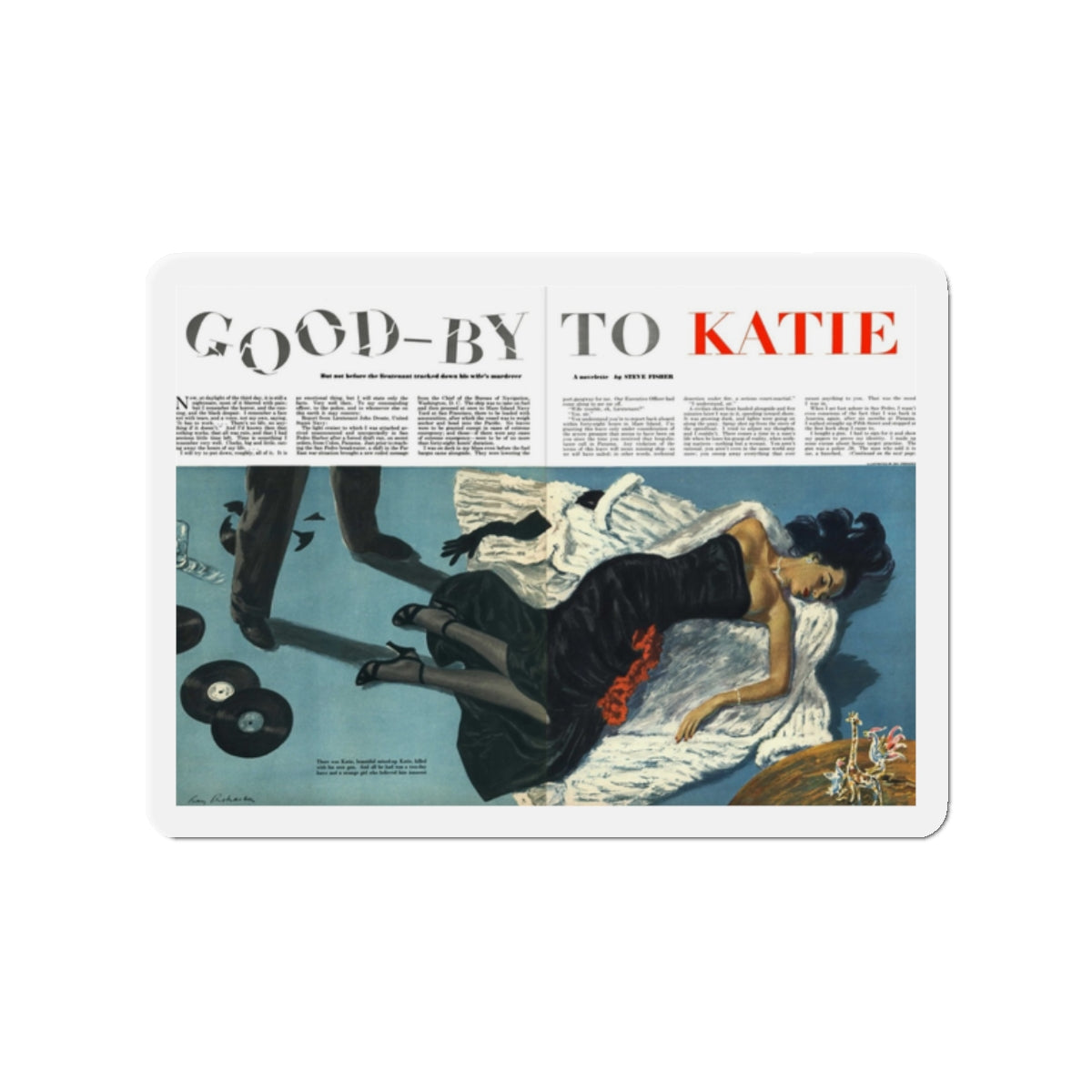 Good-by to Katie, Esquire, August 1951 (Magazine Illustration) Refrigerator Magnet