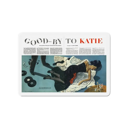 Good-by to Katie, Esquire, August 1951 (Magazine Illustration) Refrigerator Magnet 4 Inch Die-Cut - The Sticker Space