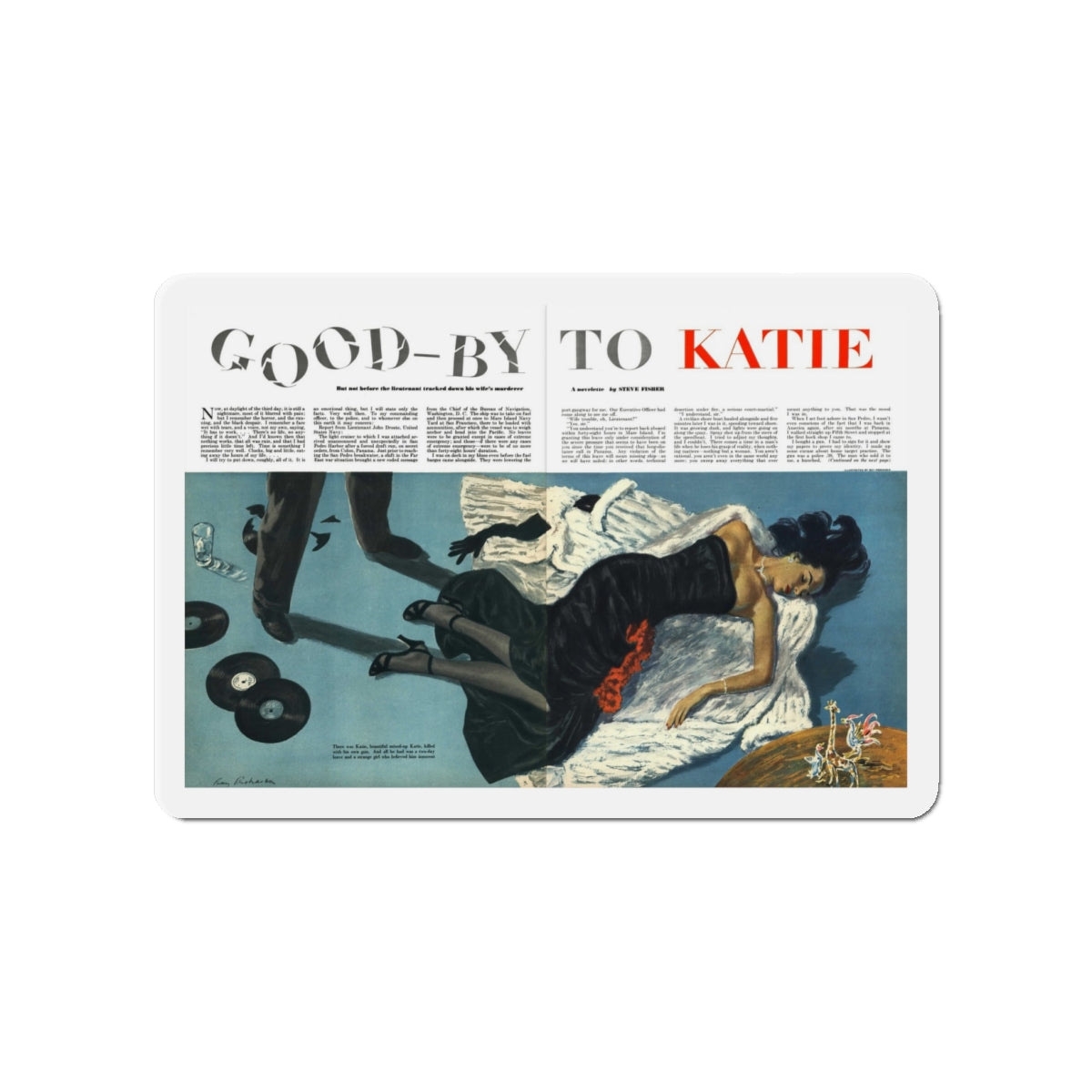 Good-by to Katie, Esquire, August 1951 (Magazine Illustration) Refrigerator Magnet