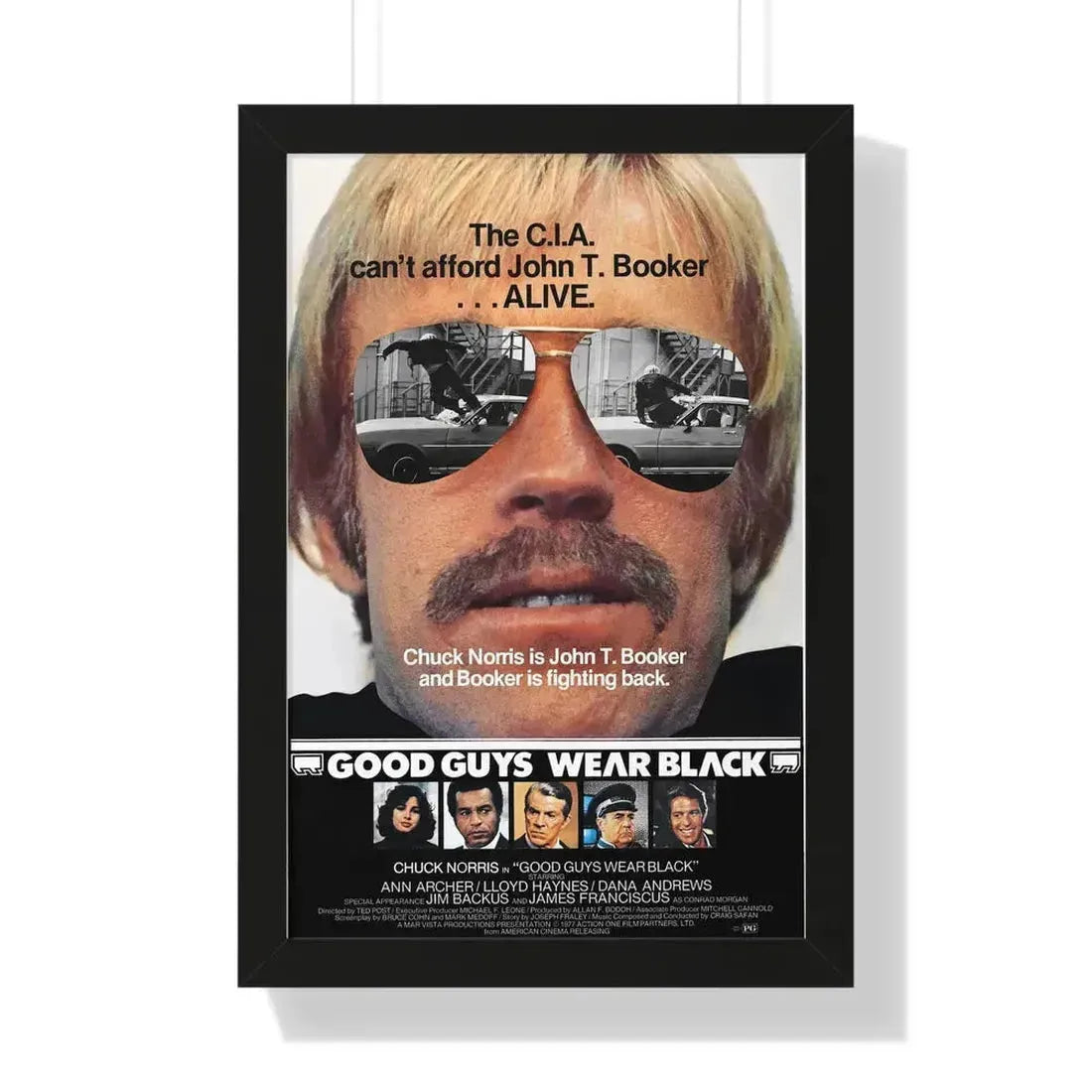 GOOD GUYS WEAR BLACK 1978 - Framed Movie Poster 16″ x 24″ Black - The Sticker Space