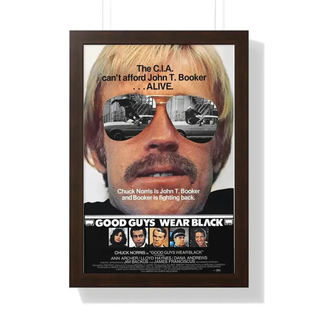 GOOD GUYS WEAR BLACK 1978 - Framed Movie Poster 16″ x 24″ Walnut - The Sticker Space