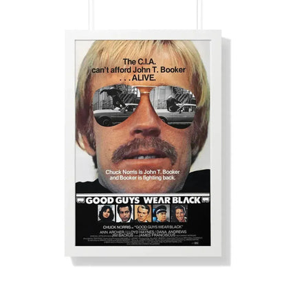 GOOD GUYS WEAR BLACK 1978 - Framed Movie Poster 20" x 30" White - The Sticker Space