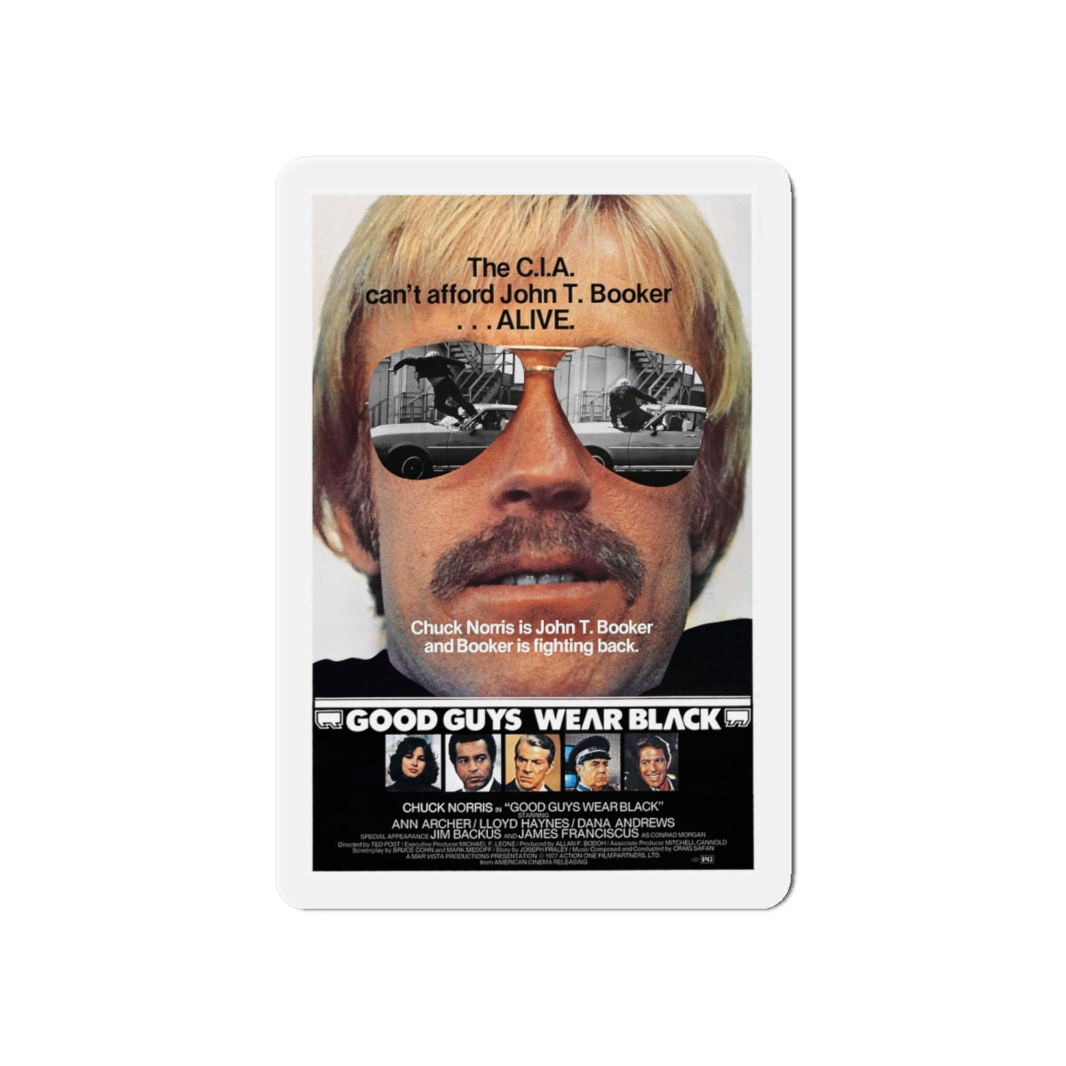 GOOD GUYS WEAR BLACK 1978 Movie Poster - Die-Cut Magnet-6 × 6"-The Sticker Space