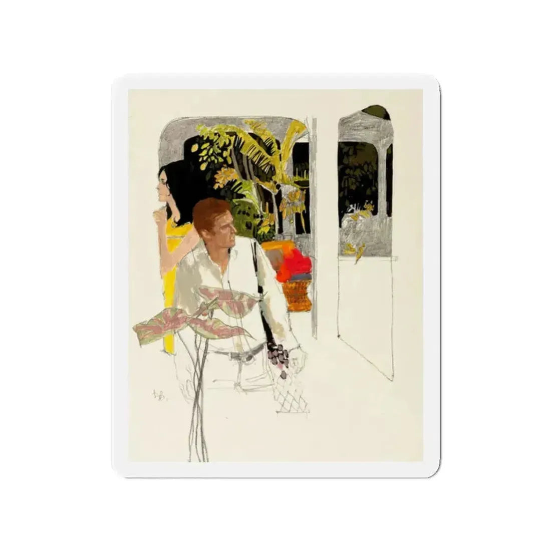 Good Housekeeping Magazine Illustration (Magazine Illustration) Refrigerator Magnet 2 Inch Die-Cut - The Sticker Space