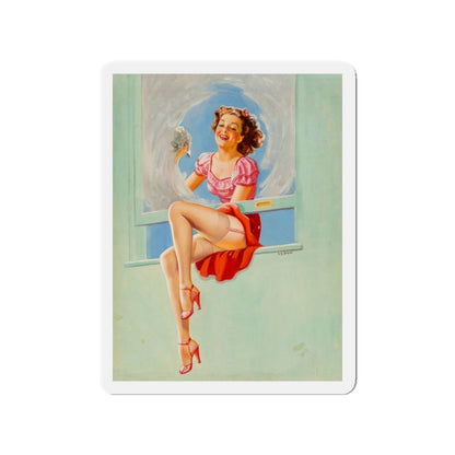 Good Looking calendar illustration, 1946 (Magazine Illustration) Refrigerator Magnet-3" x 3"-The Sticker Space