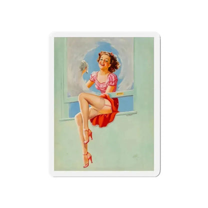 Good Looking calendar illustration, 1946 (Magazine Illustration) Refrigerator Magnet 6 Inch Die-Cut - The Sticker Space