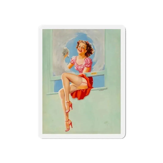 Good Looking calendar illustration, 1946 (Magazine Illustration) Refrigerator Magnet 6 Inch Die-Cut - The Sticker Space