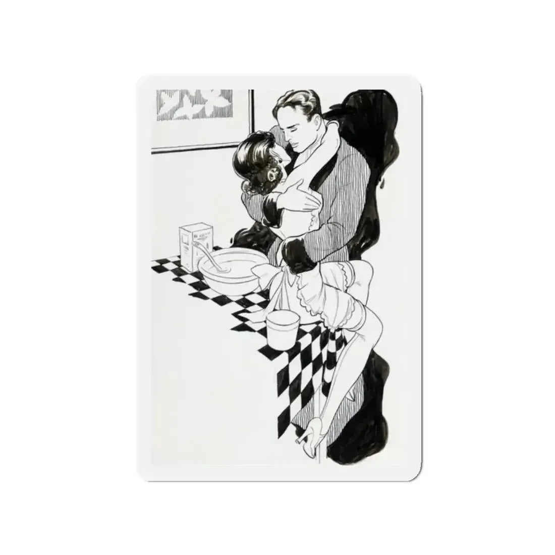 Good Morning (Magazine Illustration) Refrigerator Magnet 2 Inch Die-Cut - The Sticker Space