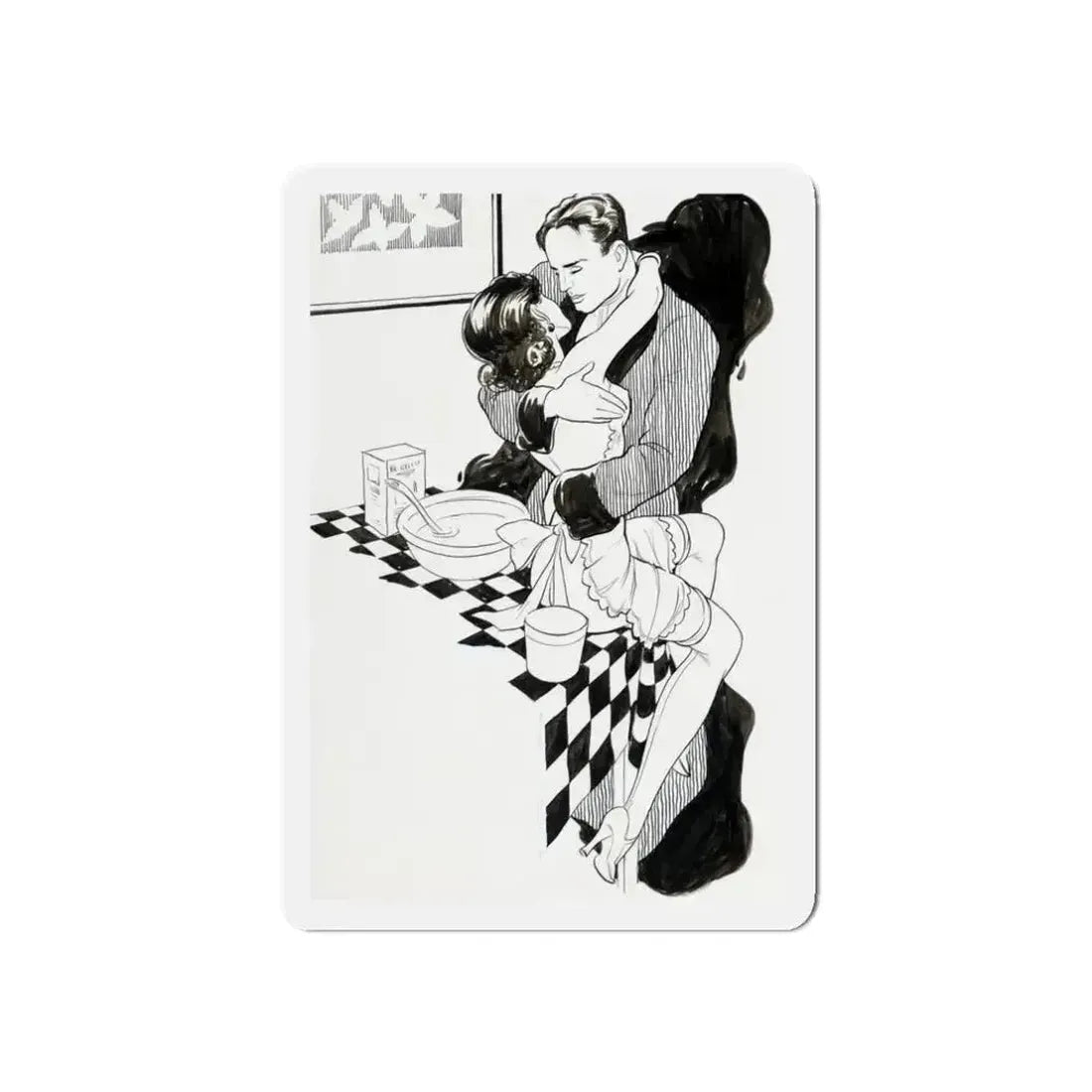 Good Morning (Magazine Illustration) Refrigerator Magnet 3 Inch Die-Cut - The Sticker Space