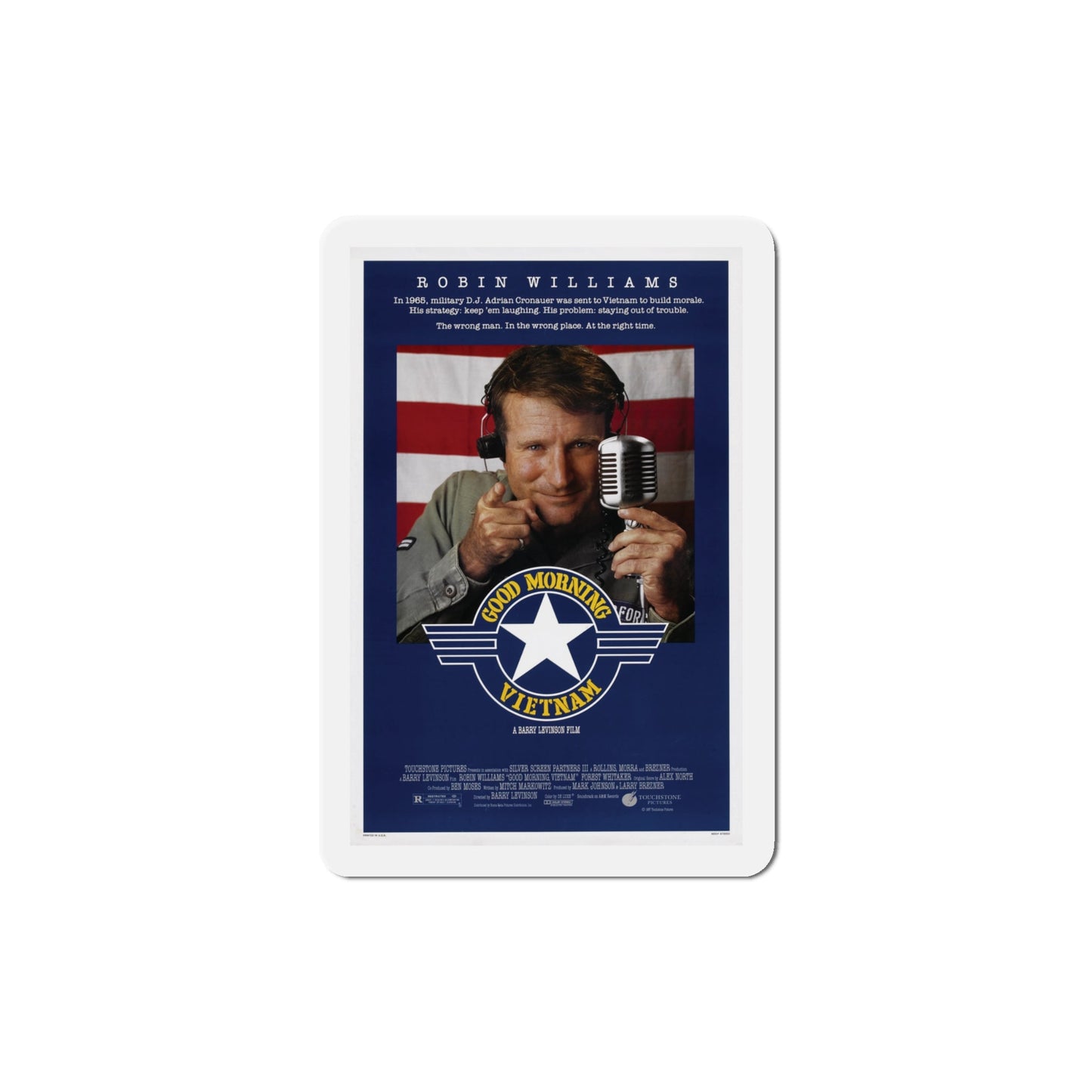 Good Morning, Vietnam 1987 Movie Poster Die-Cut Magnet-4" x 4"-The Sticker Space