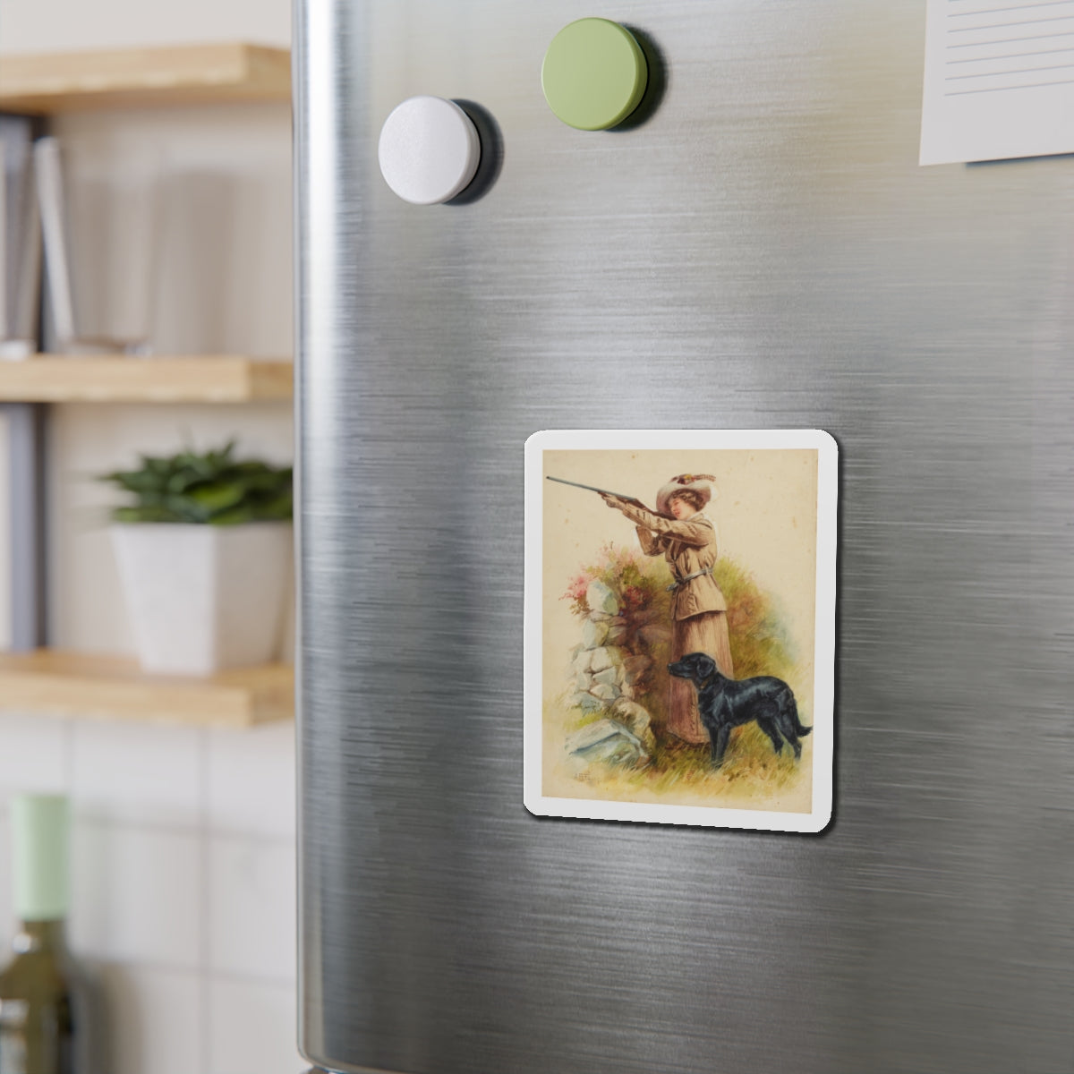 Good Shot (Magazine Illustration) Refrigerator Magnet-The Sticker Space