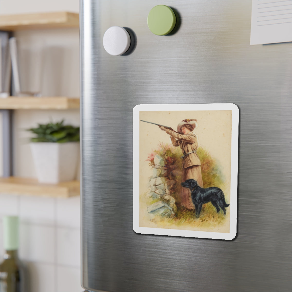 Good Shot (Magazine Illustration) Refrigerator Magnet-The Sticker Space