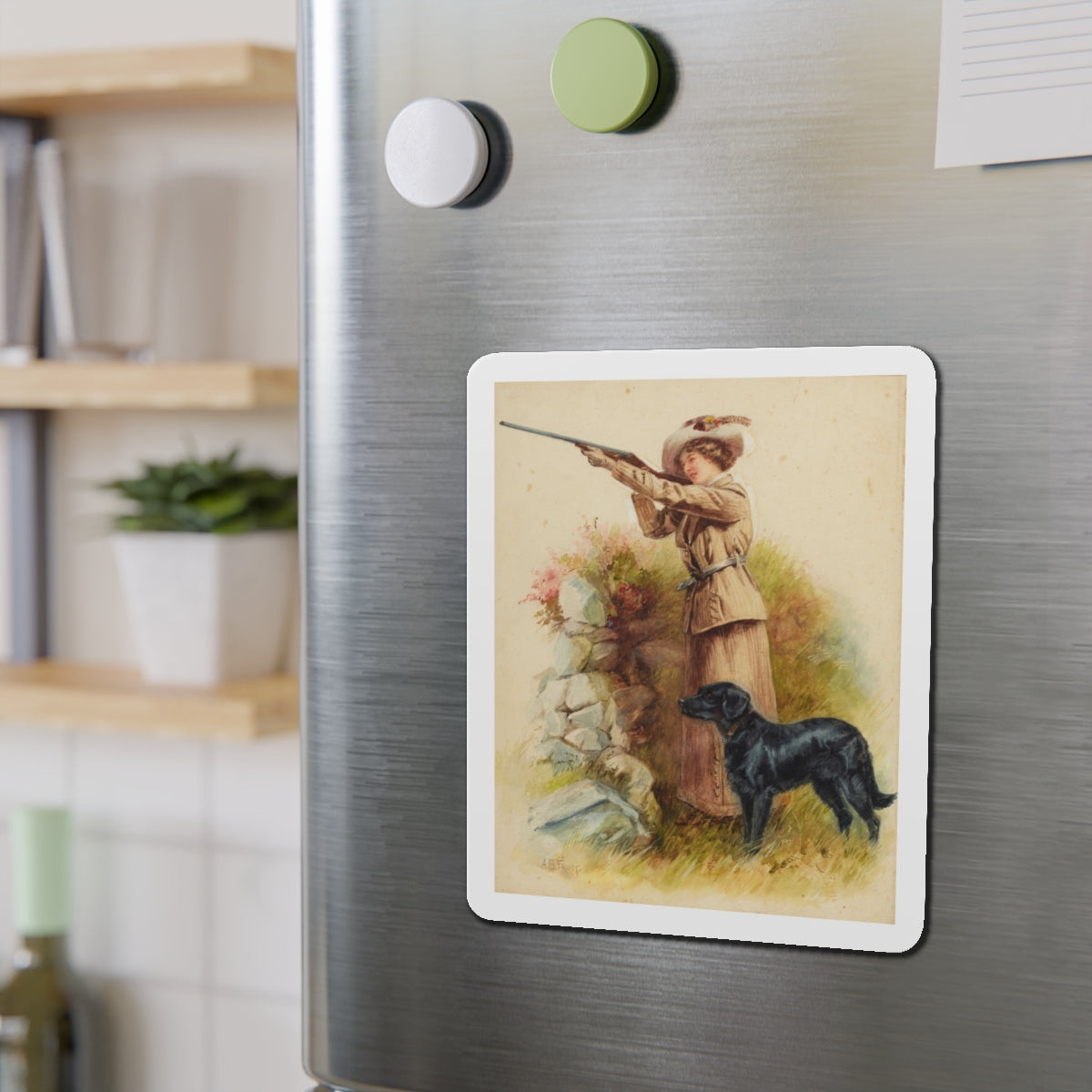 Good Shot (Magazine Illustration) Refrigerator Magnet-The Sticker Space