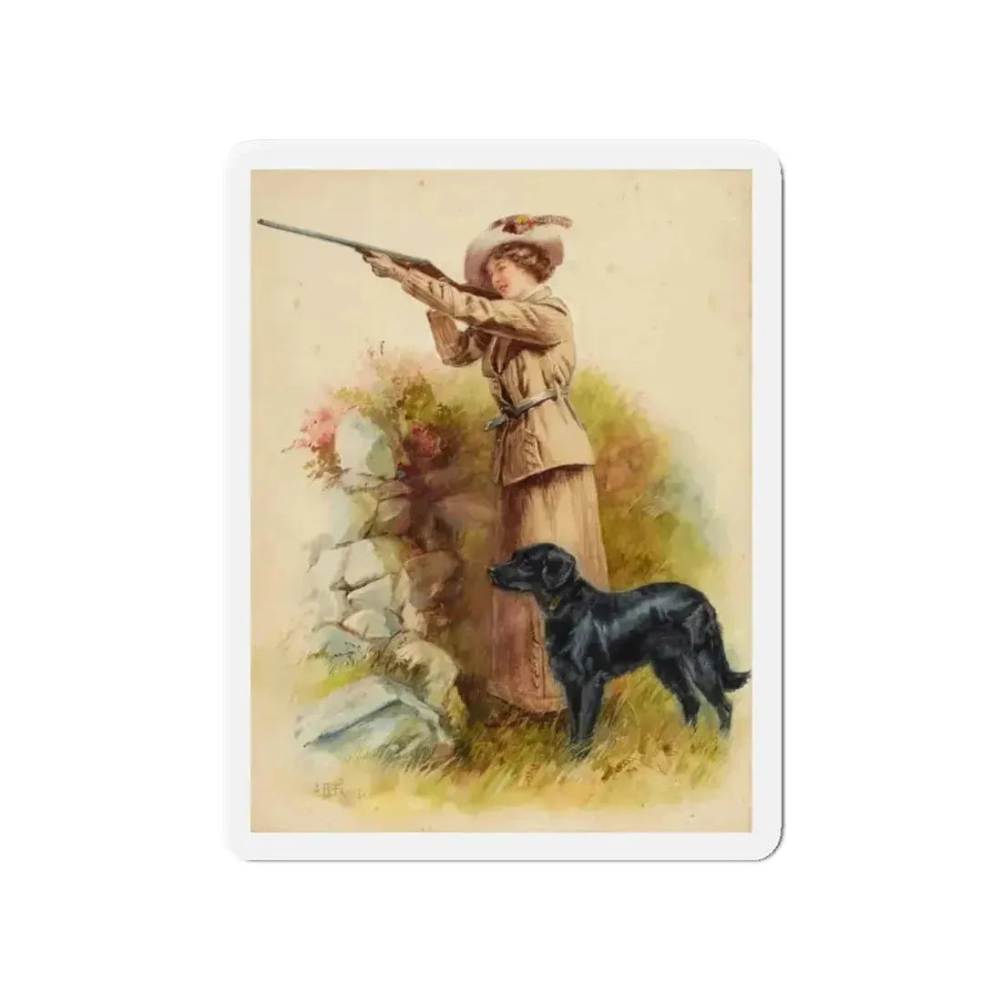 Good Shot (Magazine Illustration) Refrigerator Magnet - The Sticker Space