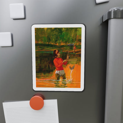 Good Times Fishing (Magazine Illustration) Refrigerator Magnet-The Sticker Space