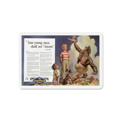 Good Year ad, Saturday Evening Post, October 23, 1943 (Magazine Illustration) Refrigerator Magnet - The Sticker Space