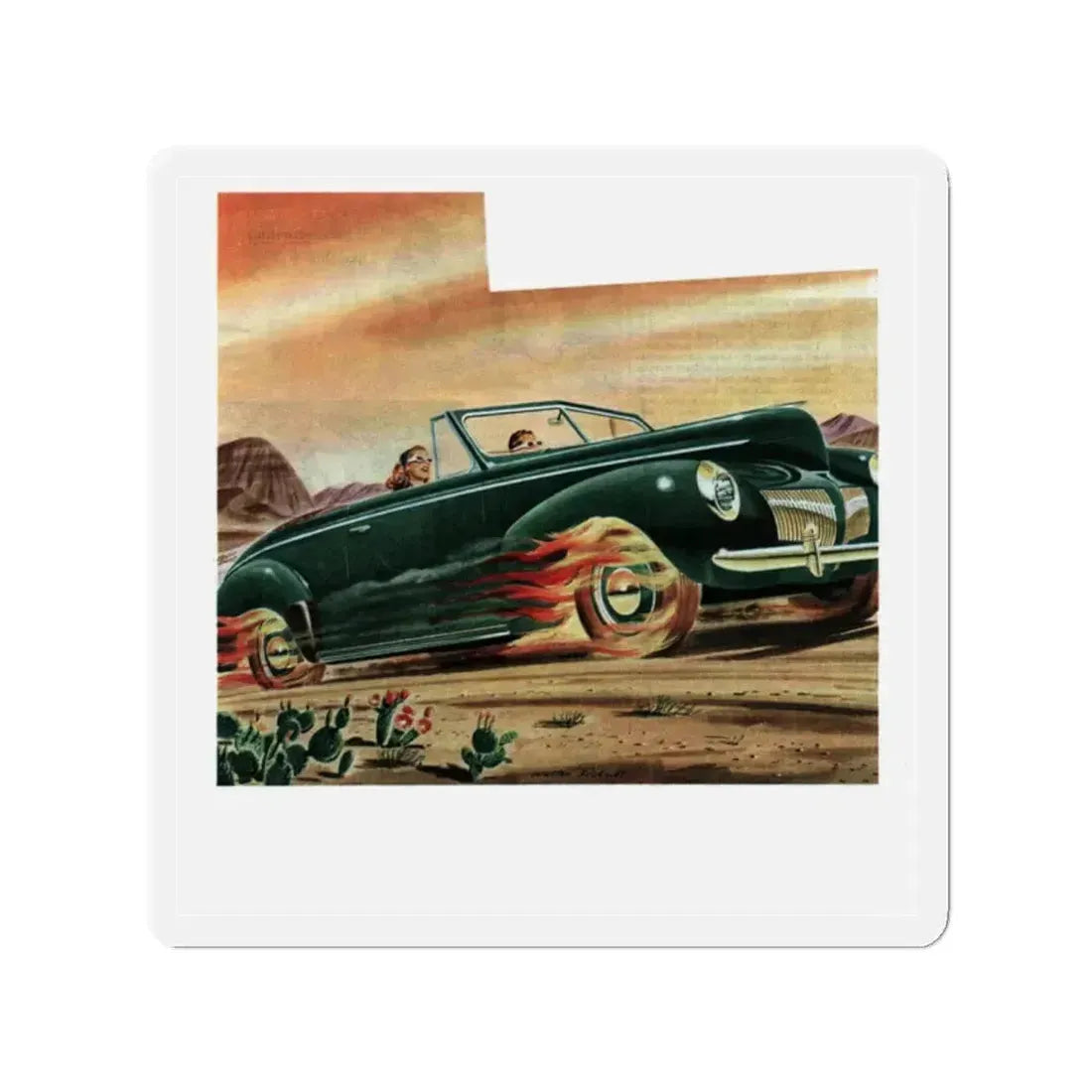 Good Year, advertisement, Collier's, September 21, 1946 (Magazine Illustration) Refrigerator Magnet 2 Inch Die-Cut - The Sticker Space