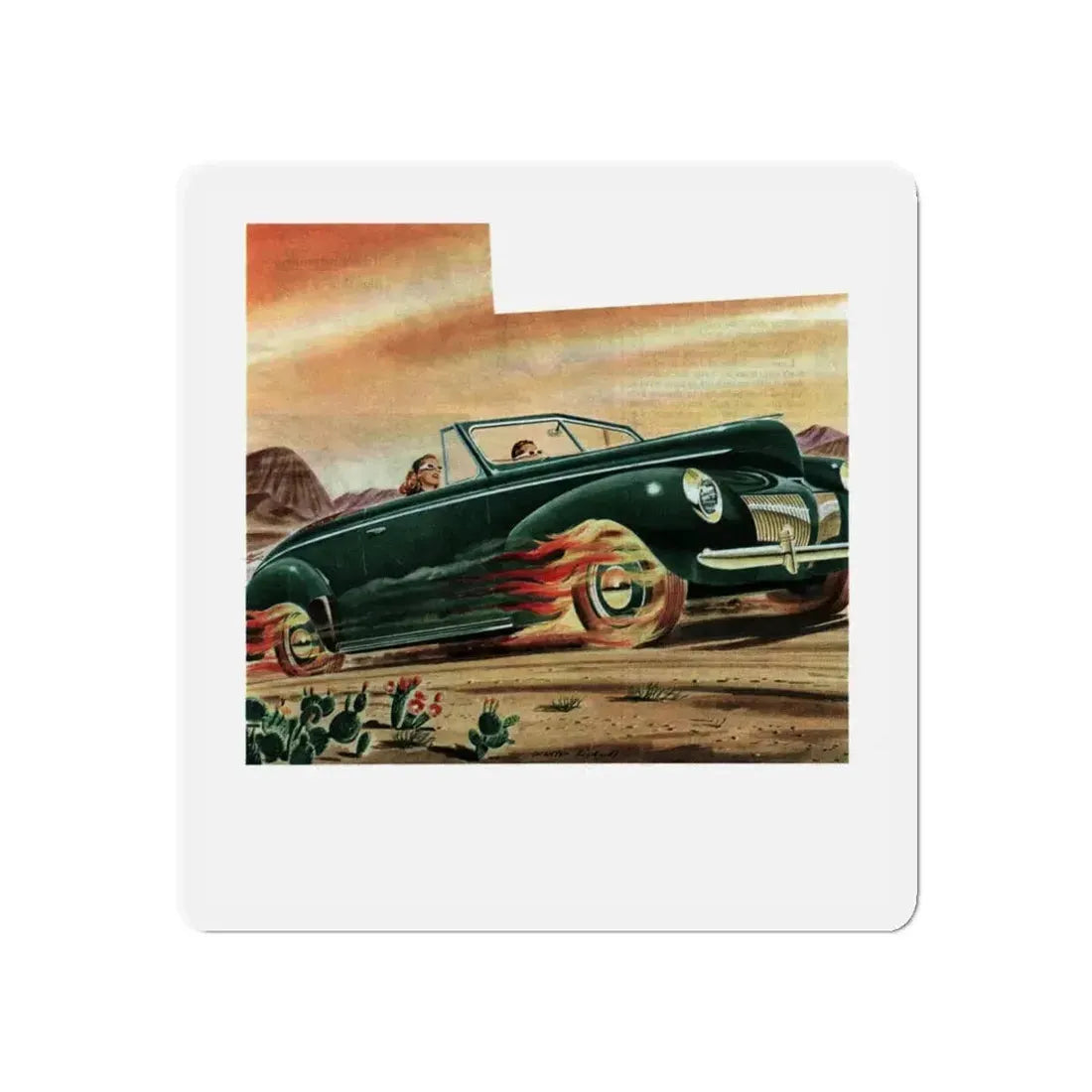 Good Year, advertisement, Collier's, September 21, 1946 (Magazine Illustration) Refrigerator Magnet 5 Inch Die-Cut - The Sticker Space