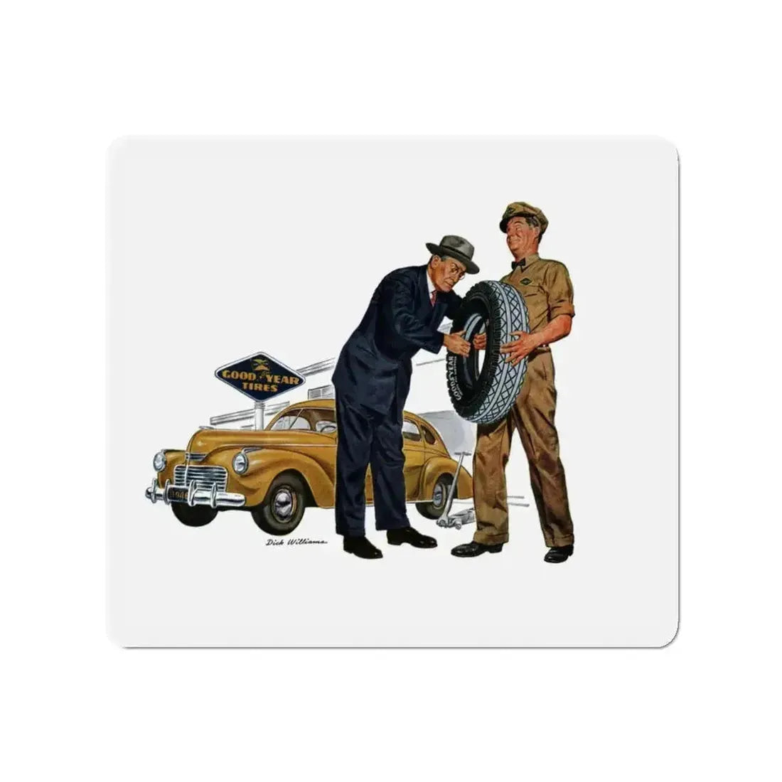 Good Year Tires, advertisement, Collier's, June 8, 1946 (Magazine Illustration) Refrigerator Magnet - The Sticker Space