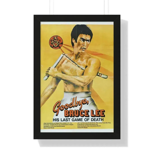 GOODBYE BRUCE LEE 1975 - Framed Movie Poster 16″ x 24″ Black - The Sticker Space