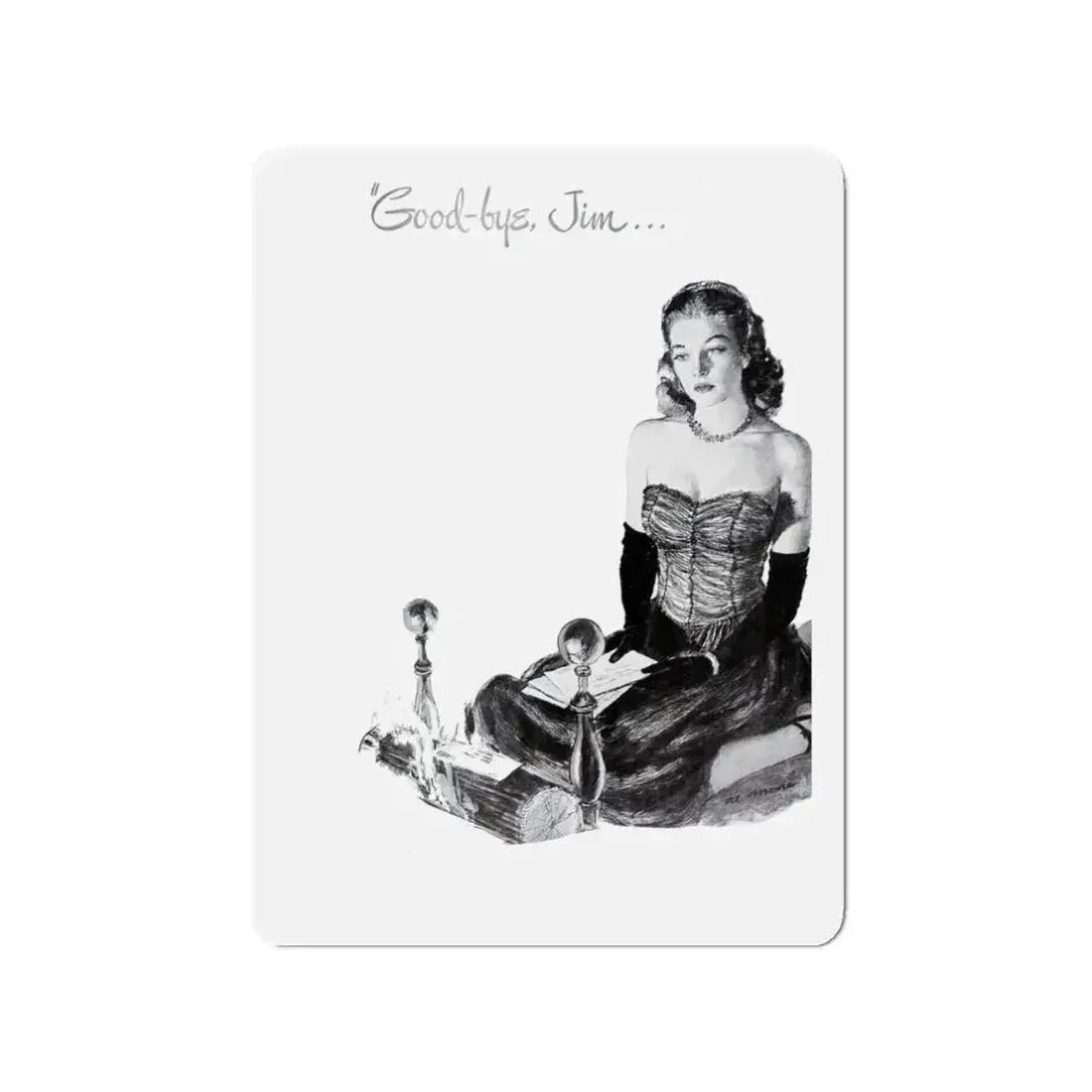 Goodbye Jim..., Listerine Antiseptic advertisement, 1948 (Magazine Illustration) Refrigerator Magnet 3 Inch Die-Cut - The Sticker Space