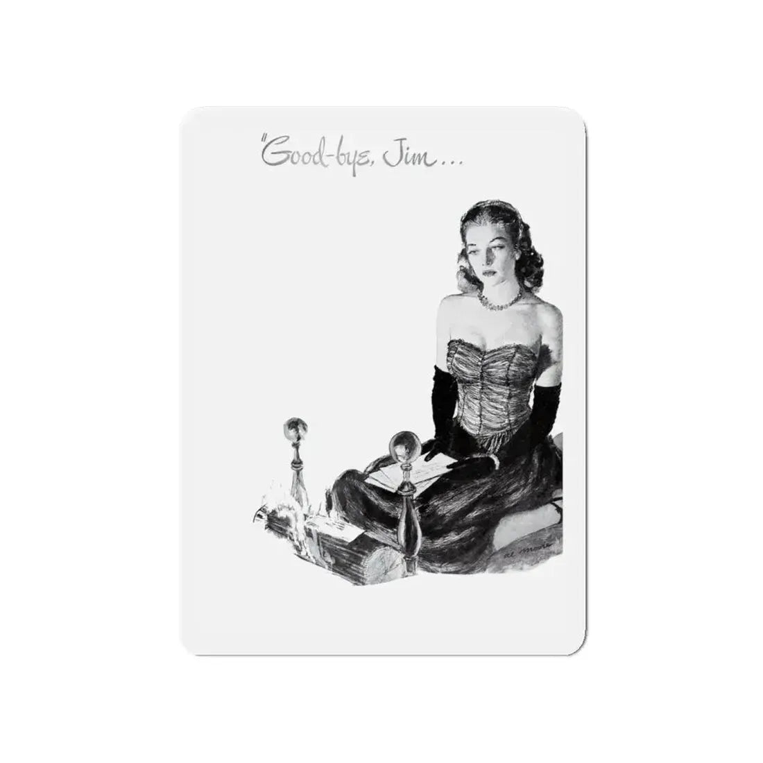 Goodbye Jim..., Listerine Antiseptic advertisement, 1948 (Magazine Illustration) Refrigerator Magnet 4 Inch Die-Cut - The Sticker Space