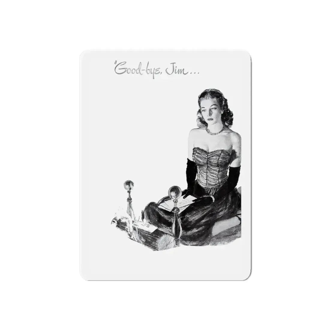 Goodbye Jim..., Listerine Antiseptic advertisement, 1948 (Magazine Illustration) Refrigerator Magnet 6 Inch Die-Cut - The Sticker Space