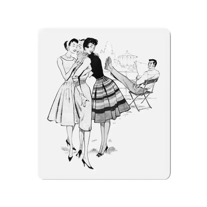 Gor-Ray Skirts advertisement, 1959 (Magazine Illustration) Refrigerator Magnet 3 Inch Die-Cut - The Sticker Space