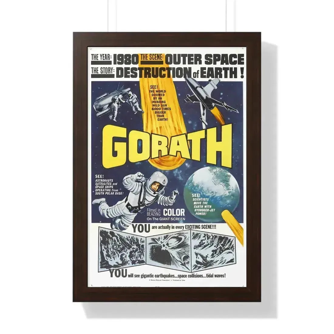 GORATH 1962 - Framed Movie Poster 16″ x 24″ Walnut - The Sticker Space