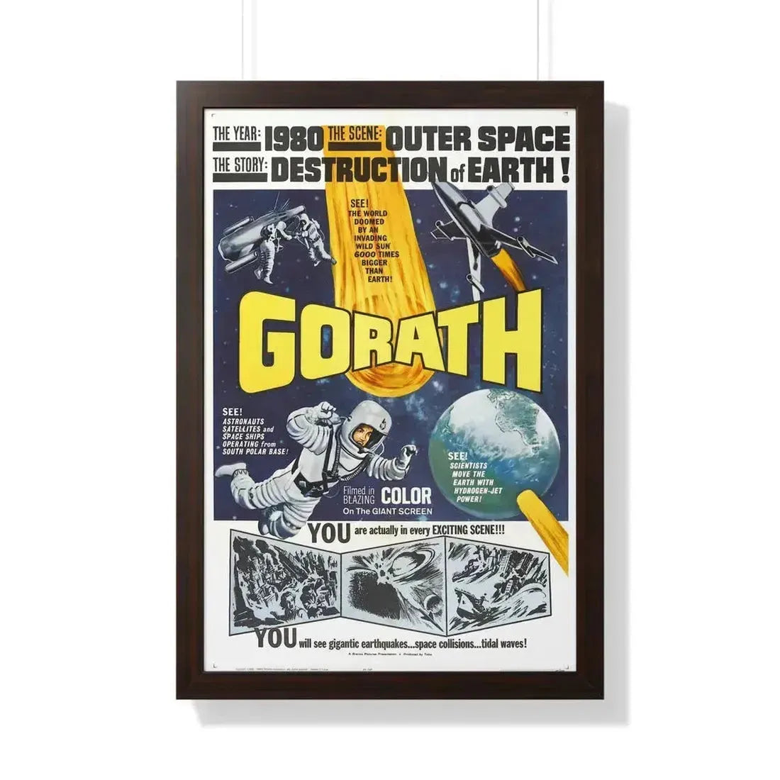 GORATH 1962 - Framed Movie Poster 20" x 30" Walnut - The Sticker Space