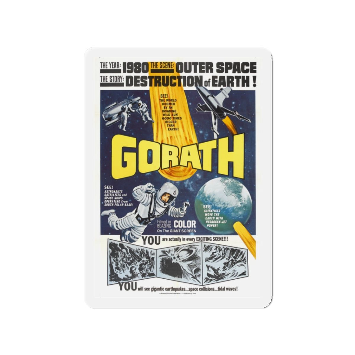 GORATH 1962 Movie Poster - Die-Cut Magnet-2" x 2"-The Sticker Space