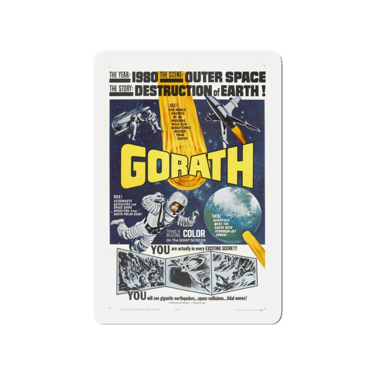 GORATH 1962 Movie Poster - Die-Cut Magnet-3" x 3"-The Sticker Space