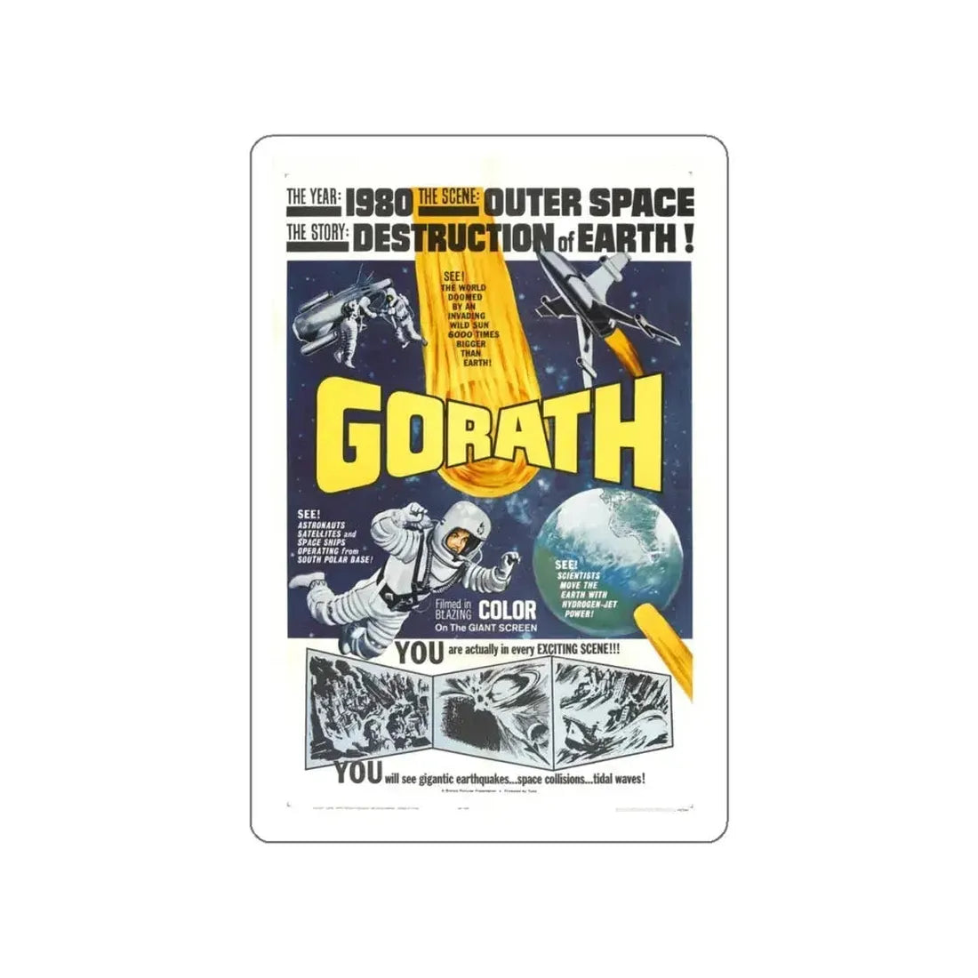 GORATH 1962 Movie Poster STICKER Vinyl Die-Cut Decal 4 Inch - The Sticker Space