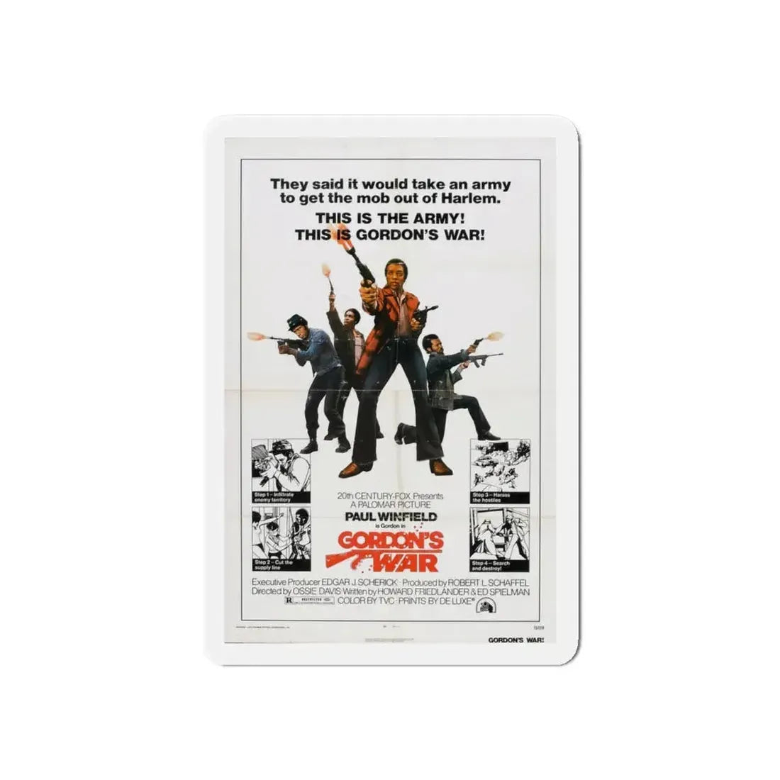 GORDON'S WAR 1973 Movie Poster - Refrigerator Magnet 6 Inch - The Sticker Space