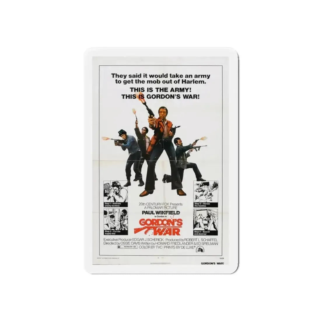 GORDON'S WAR 1973 Movie Poster - Refrigerator Magnet - The Sticker Space